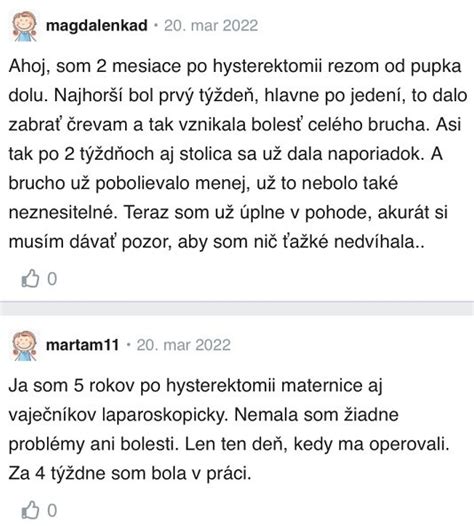 Zotavenie po hysterektómii