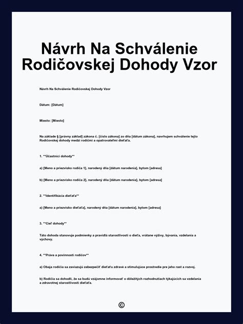 Infografika zobrazujúca 4 základné aspekty rodičovskej dohody