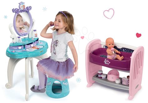 Detský kozmetický stolík s ružovou stoličkou