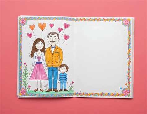 Ilustrácia šťastnej rodiny s dvoma deťmi