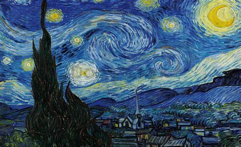 Vincent van Gogh, Hviezdna noc, detail hviezdy