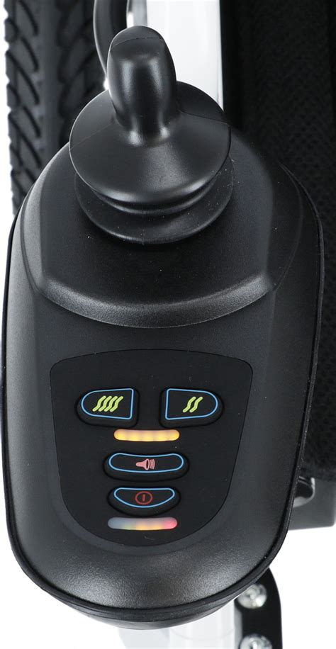 Ilustrácia elektrického invalidného vozíka s joystickom