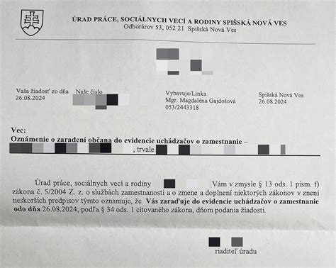 Dokumenty na úrade práce