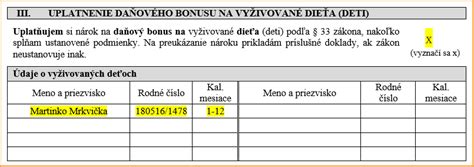 Vplyv daňového bonusu na dotáciu na stravu