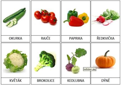 Ilustrované karty so zeleninou