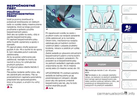 Ilustrácia bezpečnostných pásov prechádzajúcich cez fusak