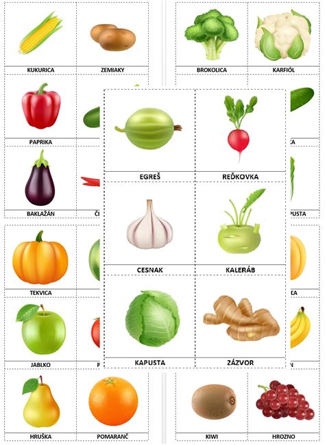 rozmanitá zelenina a ovocie