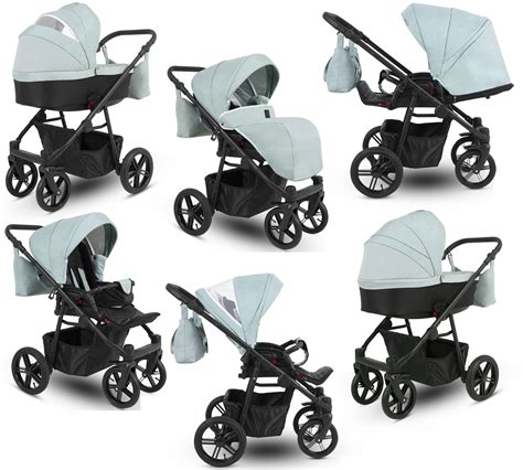 Koláž fotografií kočíka Camarelo Picco v rôznych prostrediach a používateľských situáciách