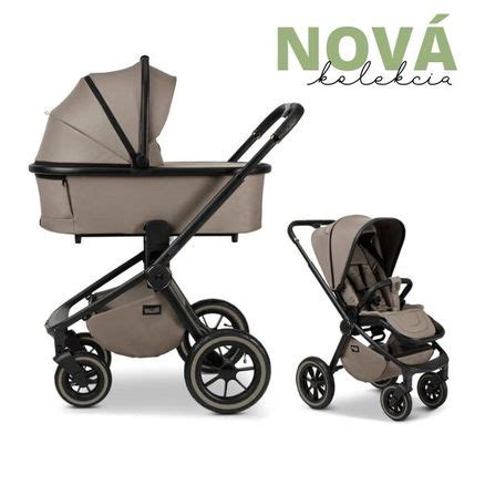 Štýlový kočík s ekokoženými detailmi