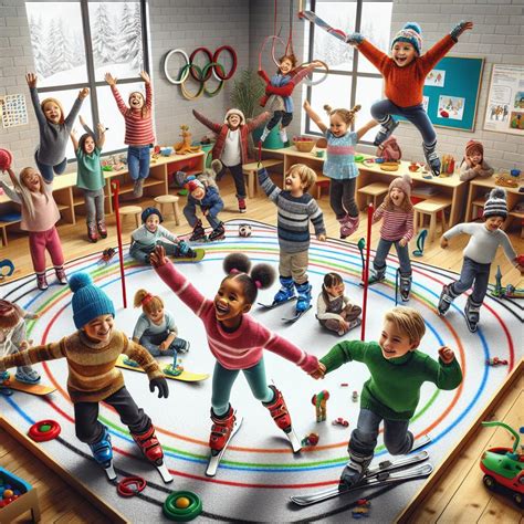 Infografika zobrazujúca rôzne pohybové aktivity pre päťročné deti