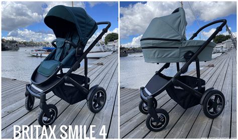 Rodina s dieťaťom na prechádzke s kočíkom Britax Smile III