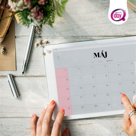 Grafické znázornenie kalendára s vyznačeným prvým dňom poslednej menštruácie