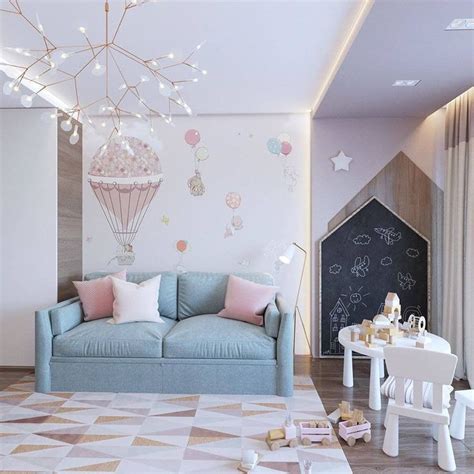 Detská izba zariadená v pastelových farbách