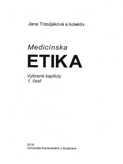 medicínska etika a bioetické princípy