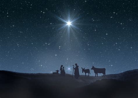 Ilustrácia pastierov pri betlehemskej hviezde