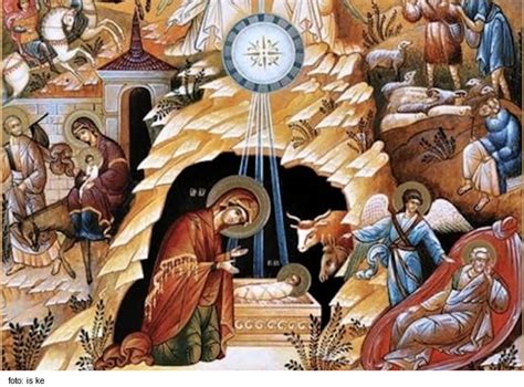 Ilustrácia narodenia Ježiša v Betlehemskej jaskyni