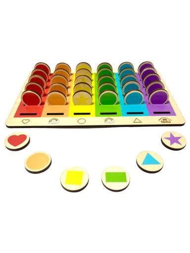 montessori pomôcky na triedenie farieb a tvarov