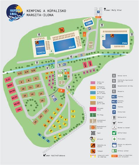 mapa okolia Levíc s vyznačeným rekreačným zariadením Margita-Ilona