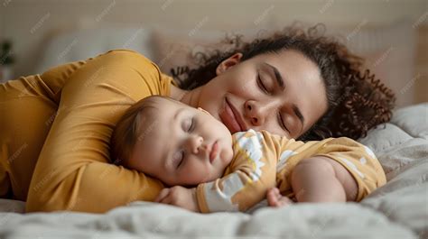 Image of a mother and baby co-sleeping peacefully