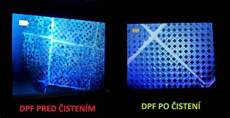 Porovnanie detailu znečistenia šošovky pred a po ultrazvukovom čistení