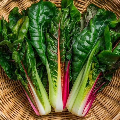 Fresh chard in a market basket