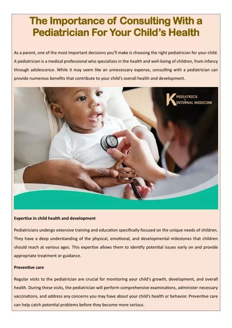 Importance of Consulting a Pediatrician