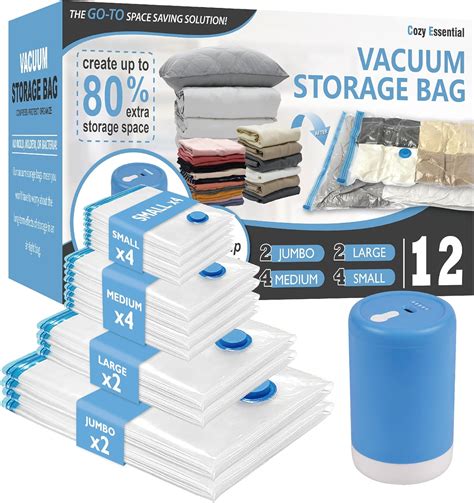 Vacuum storage bags for seasonal clothing