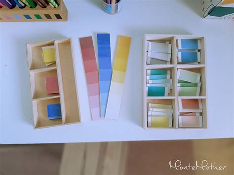 Montessori farebné doštičky na triedenie odtieňov