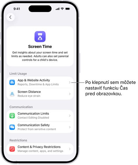 Nastavenia Času pred obrazovkou na zariadeniach Apple