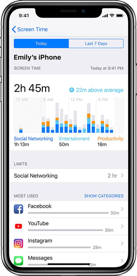 Apple Screen Time settings