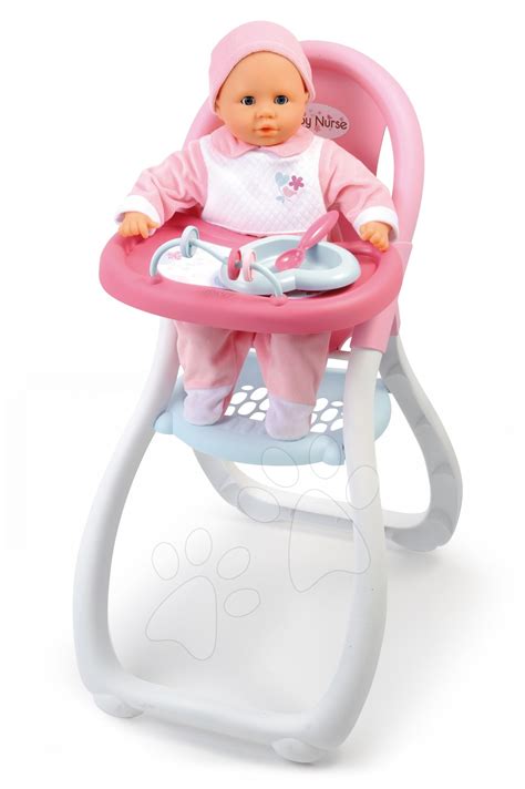 Smoby jedálenská stolička Baby Nurse s bábikou a hrou s krúžkami