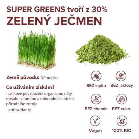 Infografika: Benefity zelených potravín (jačmeň, chlorella)