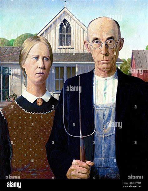 Detail postáv z American Gothic