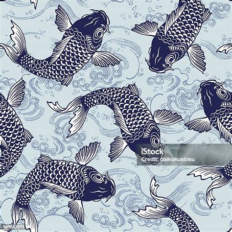 Ilustrácia japonského koi kapra