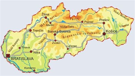 Mapa Slovenska s vyznačenou Žilinou