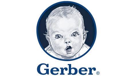 Logo značky Gerber s ikonickou tvárou bábätka