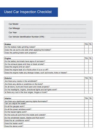 Checklist for inspecting a used stroller