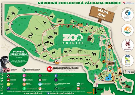 Mapa Národnej zoo Bojnice s vyznačenými expozíciami