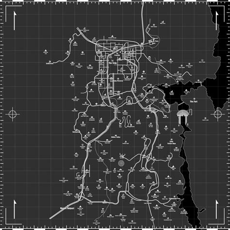 Zložitá mapa herného sveta Fallout 3