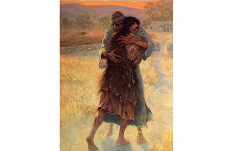 Ilustrácia strateného syna, ktorého otec víta doma