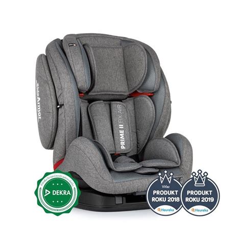 Autosedačka Petite&Mars Prime II Isofix v šedej farbe s dieťaťom