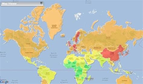 svetová mapa s výskytom HIV/AIDS