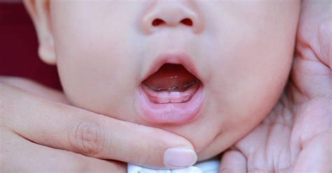 Teething baby peacefully sleeping