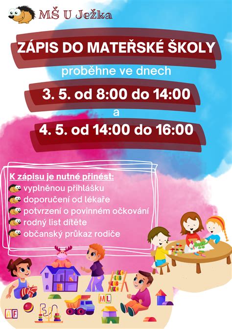 Infografika procesu zápisu do MŠ
