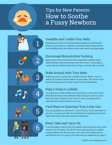 Infographic on baby soothing techniques