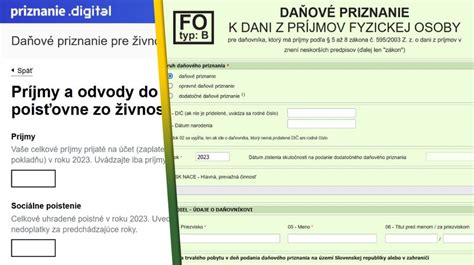 Zdaniteľné príjmy a limity pre podanie daňového priznania