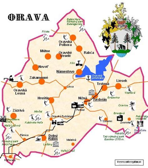 Mapa Oravy a Liptova