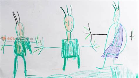 Detská kresba hlavonožca s pripojenými končatinami