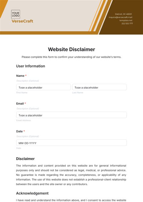 Graphic depicting a website disclaimer with 