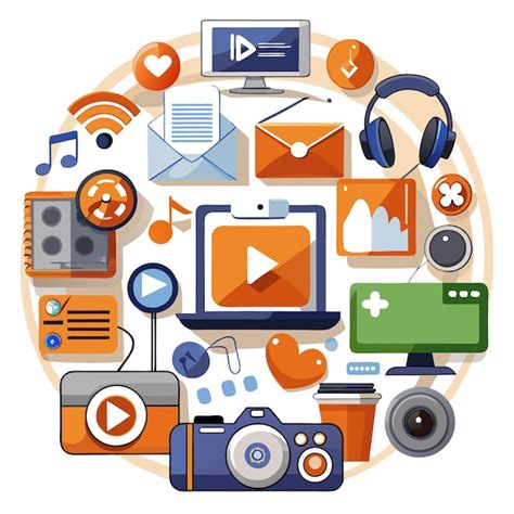 Illustration of copyright symbol protecting various media types like photos, videos, and texts